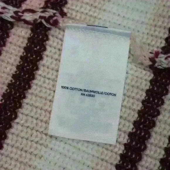 LANDS END Open Cardigan Sweater Midweight Striped Drifter Shaker Women Small - Picture 8 of 11